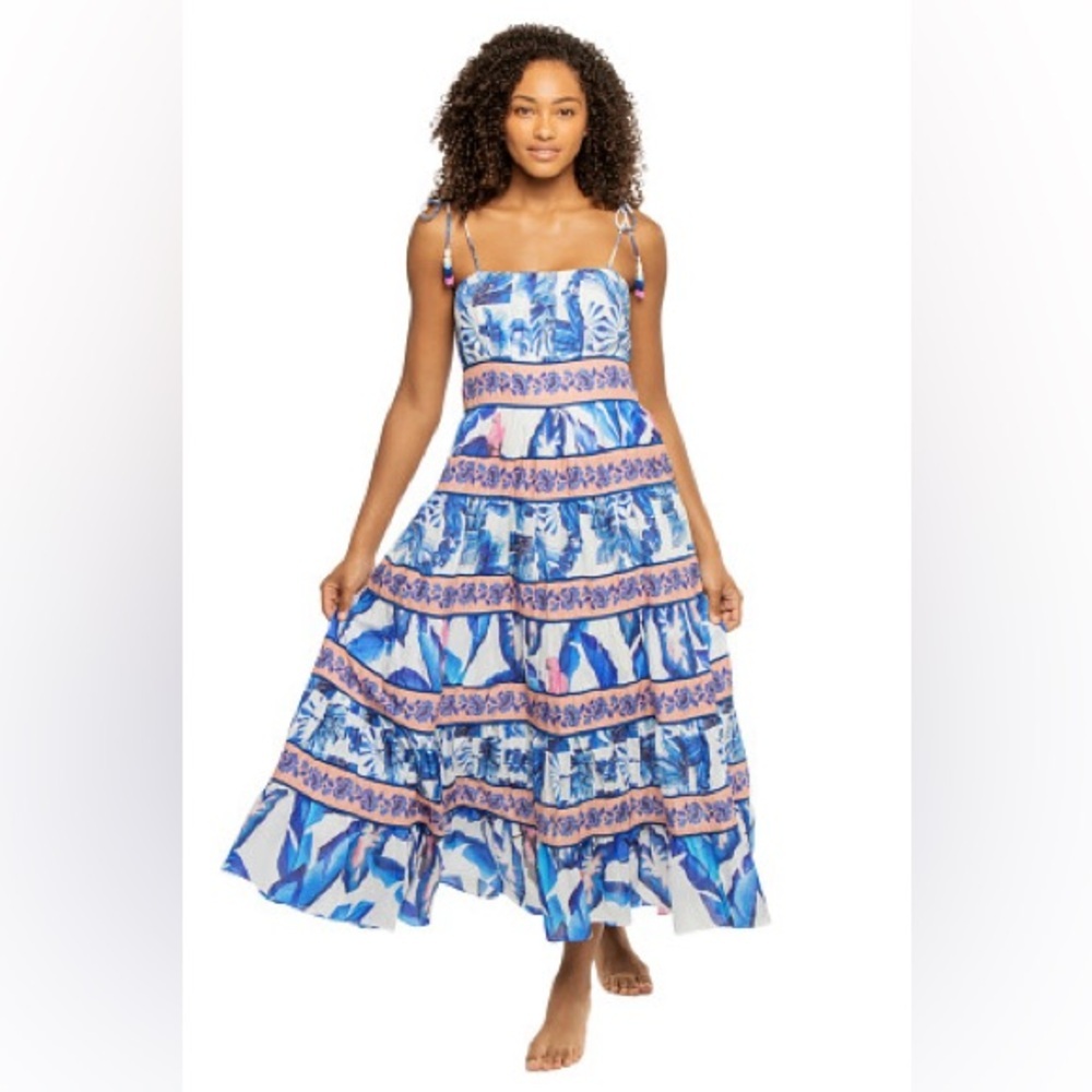 ⭐️ FARM Rio Foliage Midi Dress – Size L - Picture 1 of 5